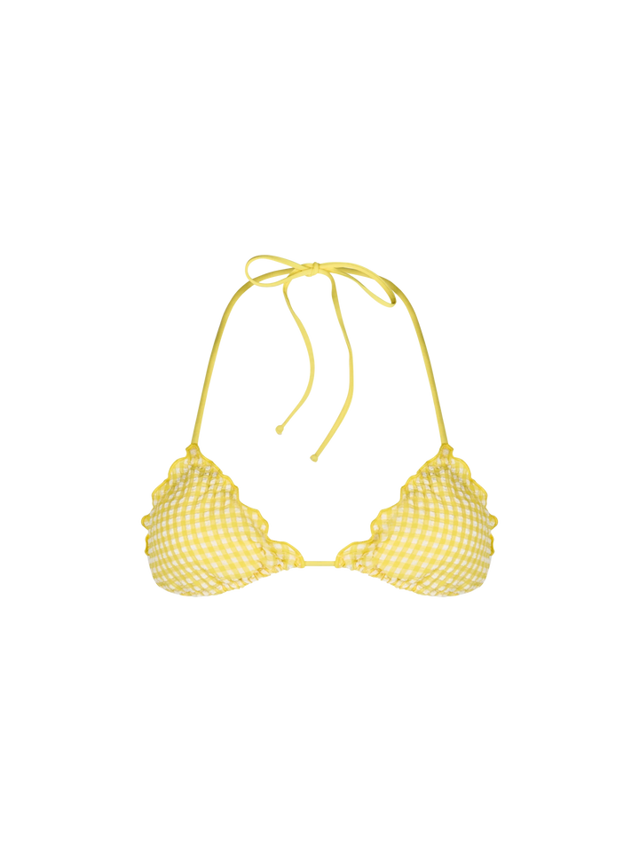 Woman seersucker classic triangle beach top Sagittarius - MC2 Saint Barth