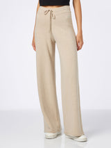 Knitted beige palazzo pants