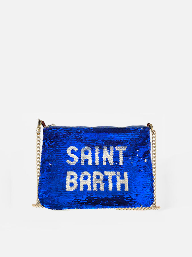 Mc2 Saint Barth Pouch Parisienne in paillettes bluette con tracolla