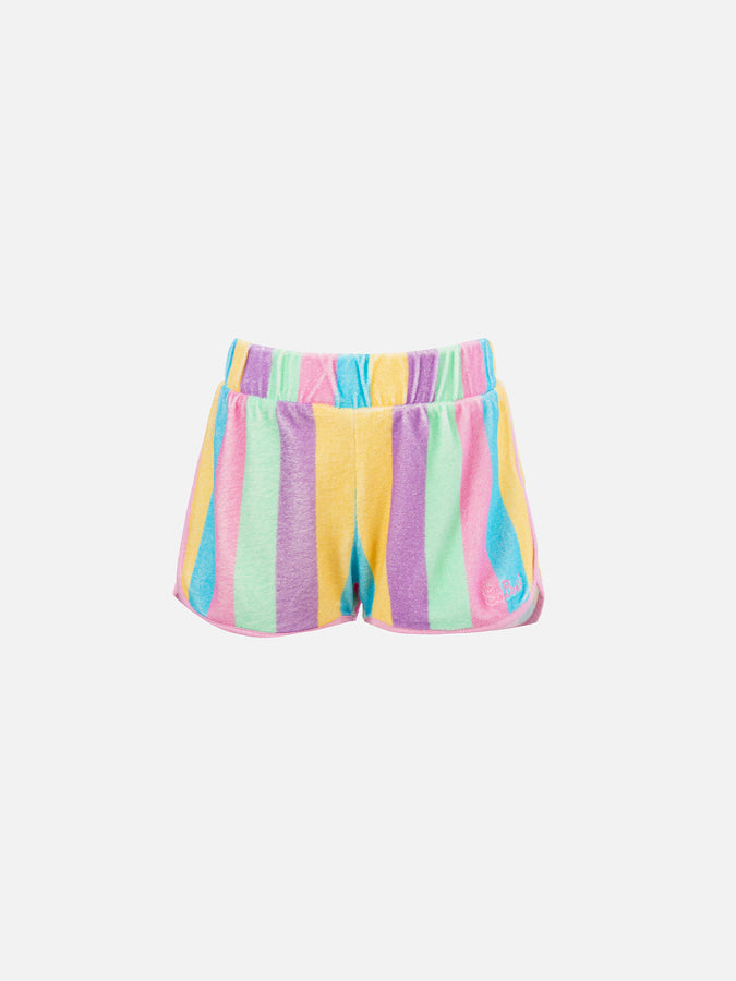 Mc2 Saint Barth Girl multicolor terry pull up shorts Curly