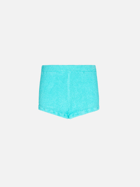 Girl water green crinkle shorts - MC2 Saint Barth