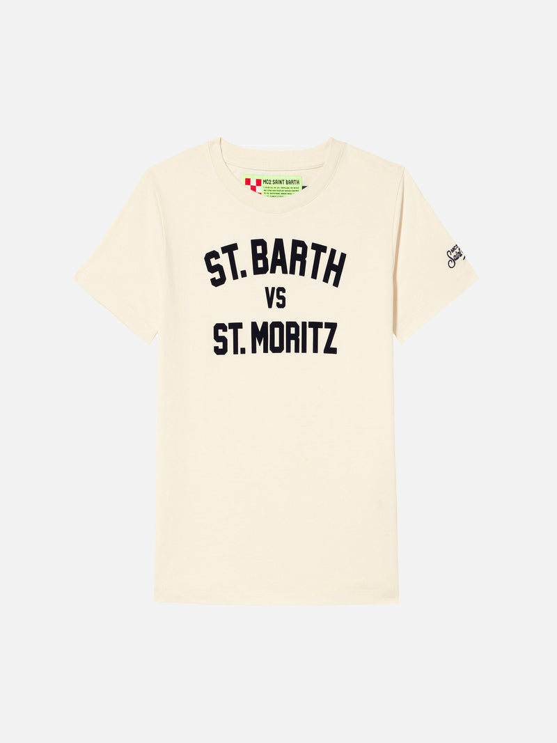 T-shirt da bambino con St. Barth vs St. Moritz