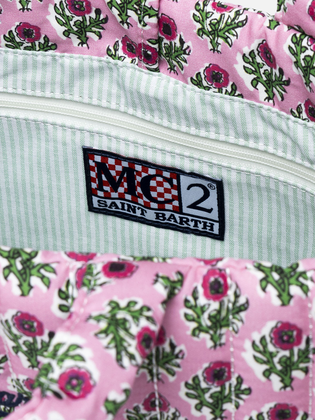 Pink flower quilted Soft Tote Mid bag - MC2 Saint Barth