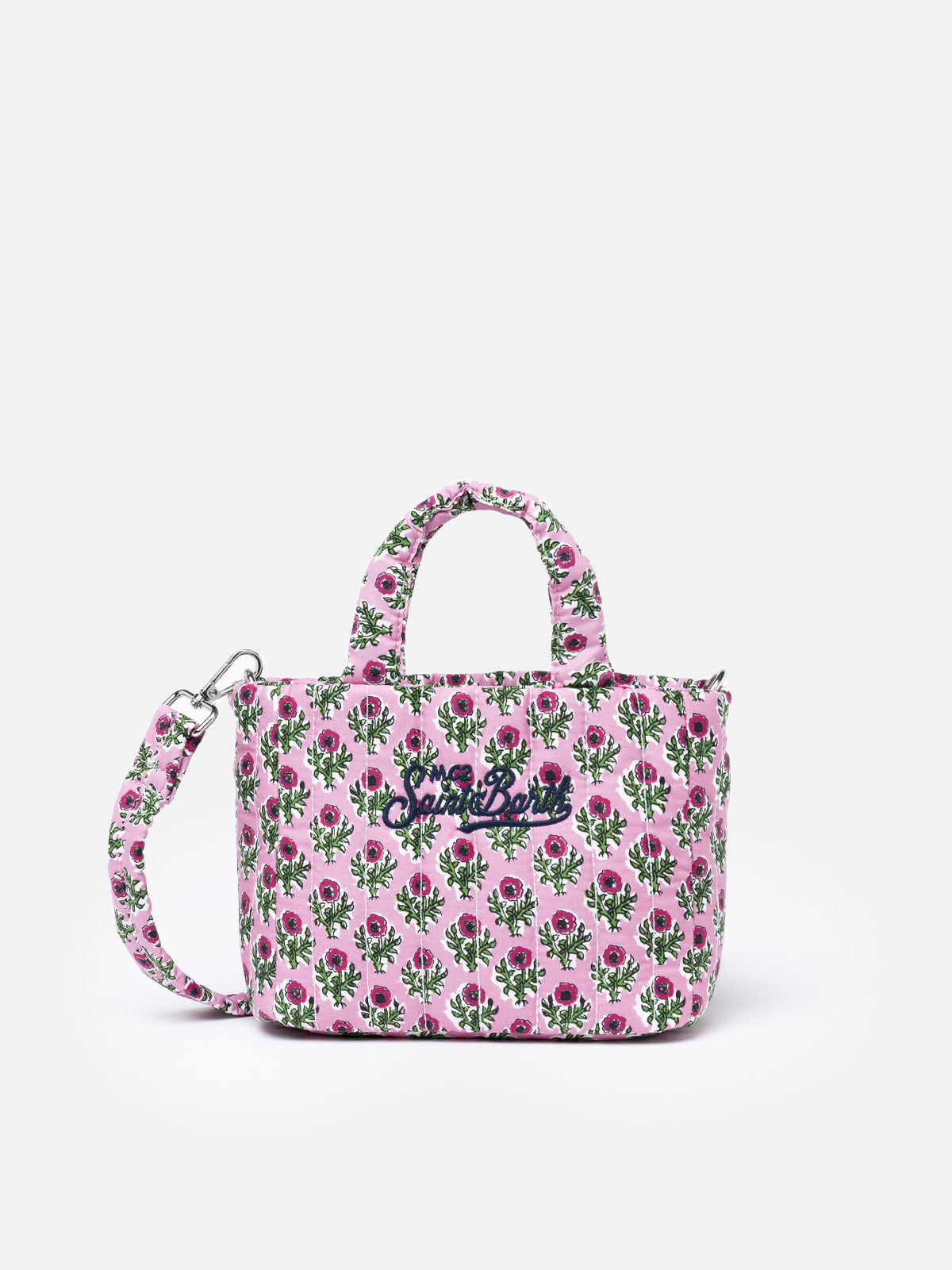 Pink flower quilted Soft Tote Mini bag - MC2 Saint Barth