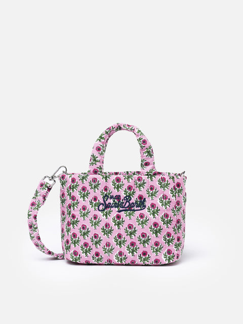 Pink flower quilted Soft Tote Mini bag - MC2 Saint Barth