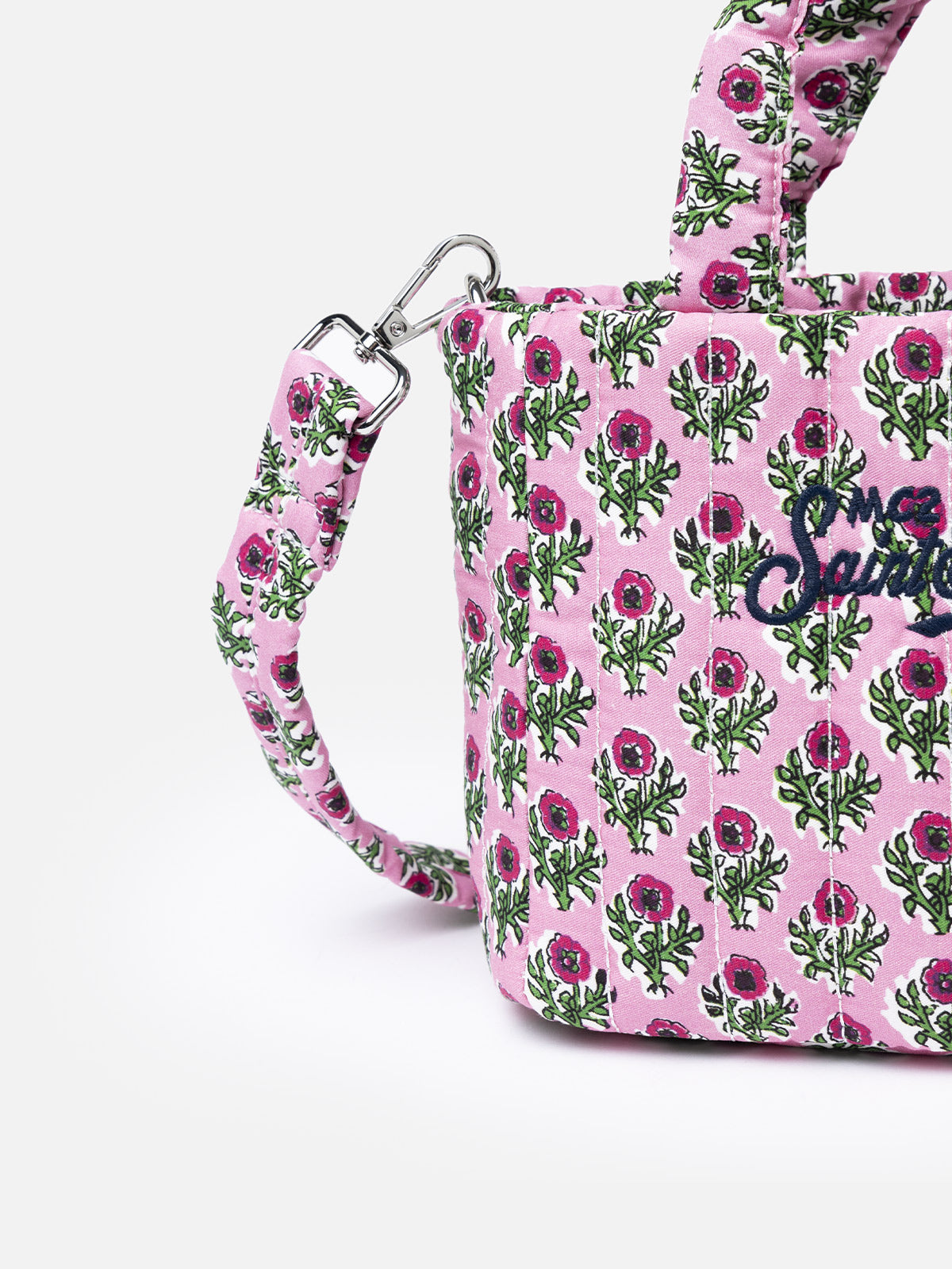 Pink flower quilted Soft Tote Mini bag - MC2 Saint Barth