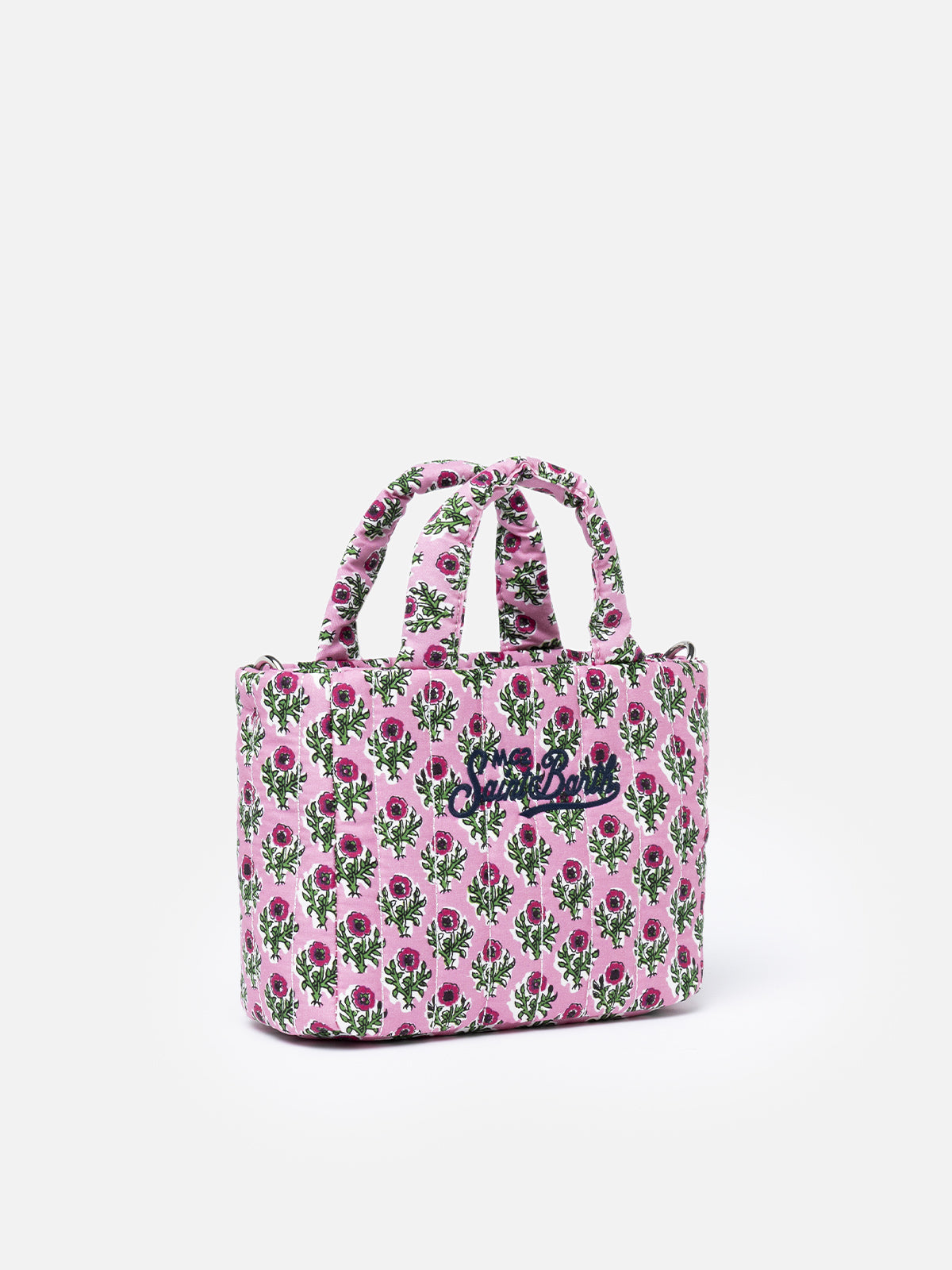 Pink flower quilted Soft Tote Mini bag - MC2 Saint Barth