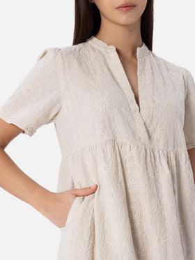 Woman Sangallo lace cotton short dress Siara - MC2 Saint Barth