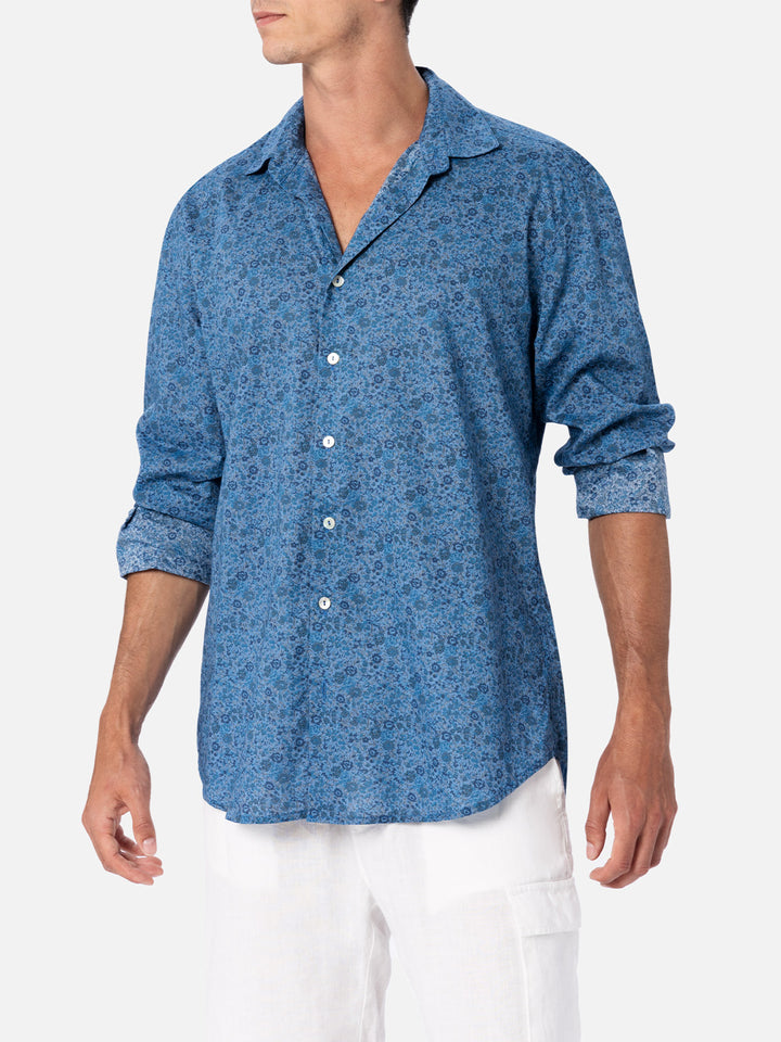 Man Emma & Georgina muslin cotton shirt Sikelia | MADE WITH LIBERTY FABRIC - MC2 Saint Barth