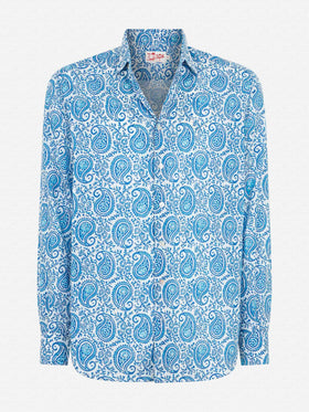 Man muslin cotton Sikelia shirt with paisley print - MC2 Saint Barth