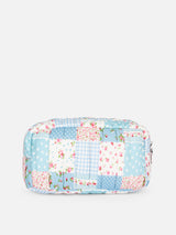 Light blue flower quilted Soft Pouch