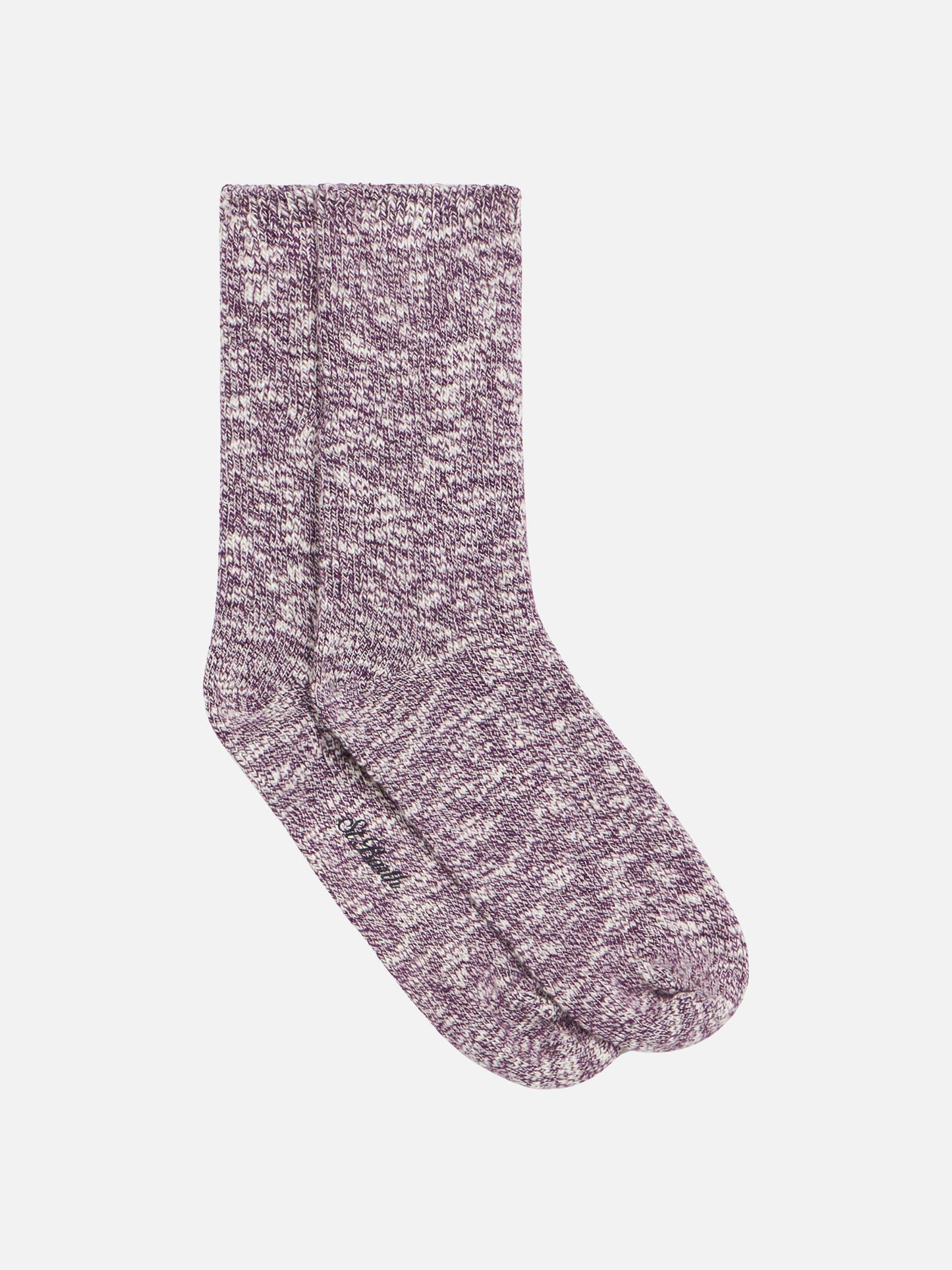 Woman lilac mélange ribbed socks