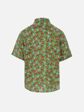 Boy muslin cotton shirt Sharouk with crabs print - MC2 Saint Barth