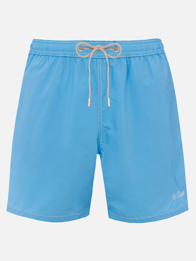 Mc2 Saint Barth Shorts da bagno uomo di media lunghezza colore celeste Patmos