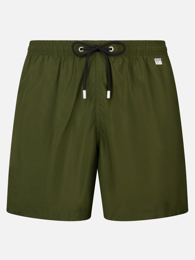 Mc2 Saint Barth Costume da bagno da uomo in tessuto leggero verde militare Lighting Pantone | EDIZIONE SPECIALE PANTONE