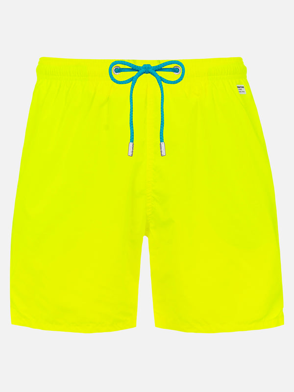 Man lightweight fabric fluo yellow swim-shorts Lighting Pantone | PANTONE SPECIAL EDITION