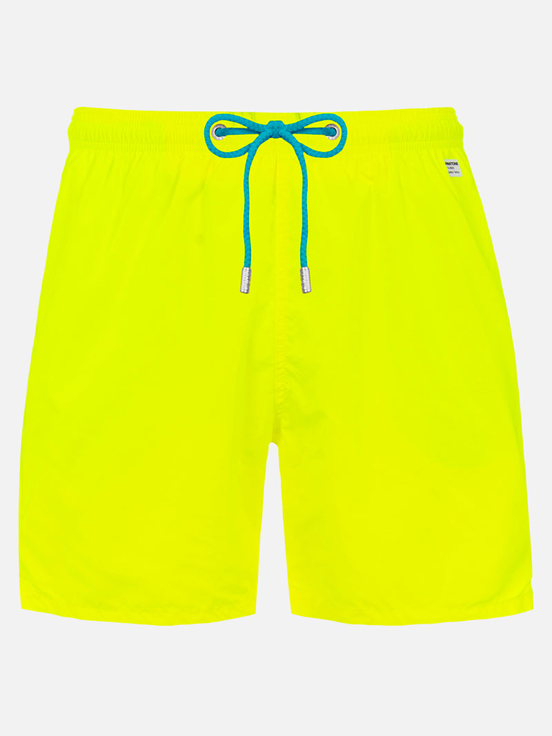 Man lightweight fabric fluo yellow swim-shorts Lighting Pantone | PANTONE SPECIAL EDITION