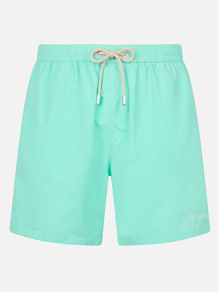 Sage green classic light swim shorts Patmos - MC2 Saint Barth