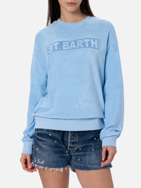 Sudadera Stardust de mujer en rizo de algodón azul claro 