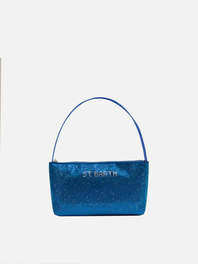 Mc2 Saint Barth Borsa mini con strass bluette