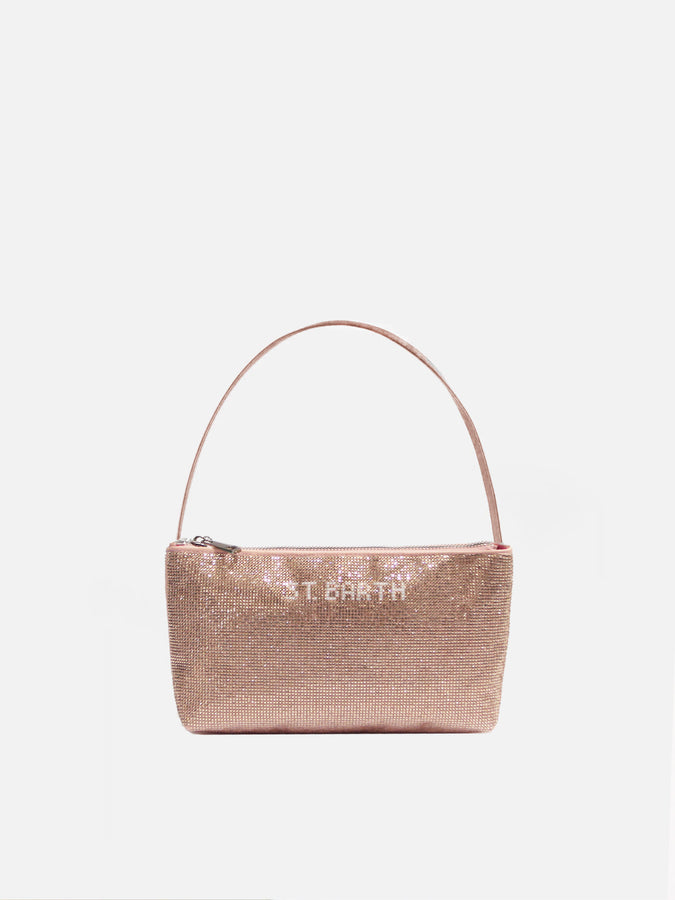 Mc2 Saint Barth Borsa mini con strass rose gold