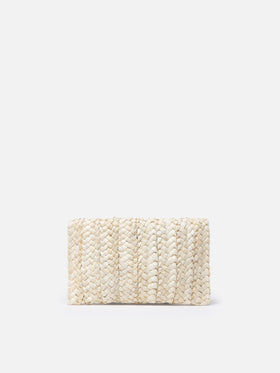 Clutch Envelope de paja con bordado Saint Barth 