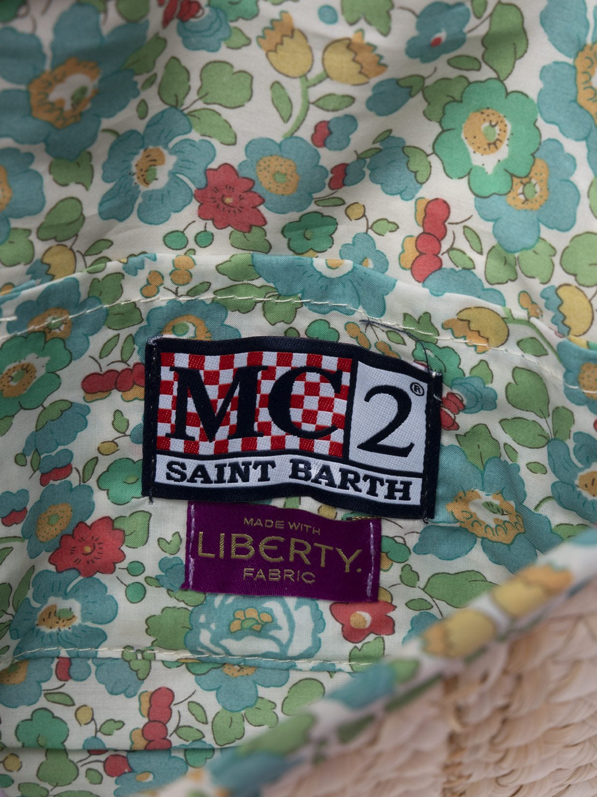 Clutch Envelope de paja con bordado Saint Barth 