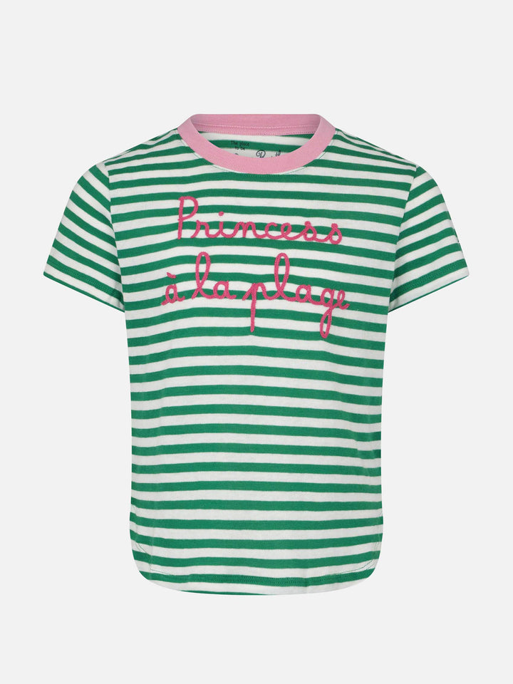 Girl t-shirt with stripes and embroidery - MC2 Saint Barth