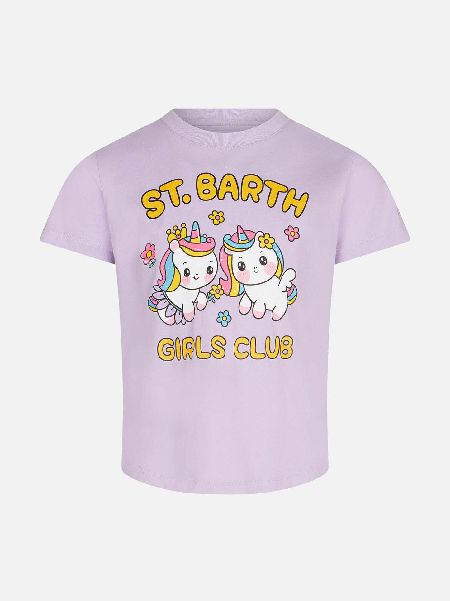 Girl t-shirt with St. Barth Girls Club and unicorns print - MC2 Saint Barth