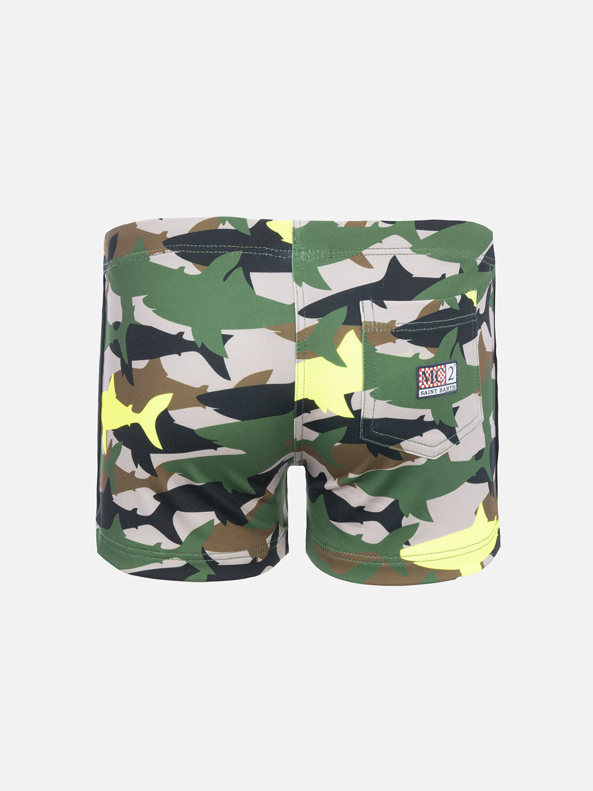 Boy lycra swim briefs with camo shark print - MC2 Saint Barth