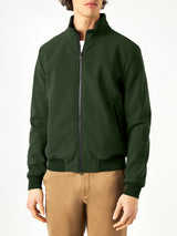Man mid-weight military green bomber jacket
