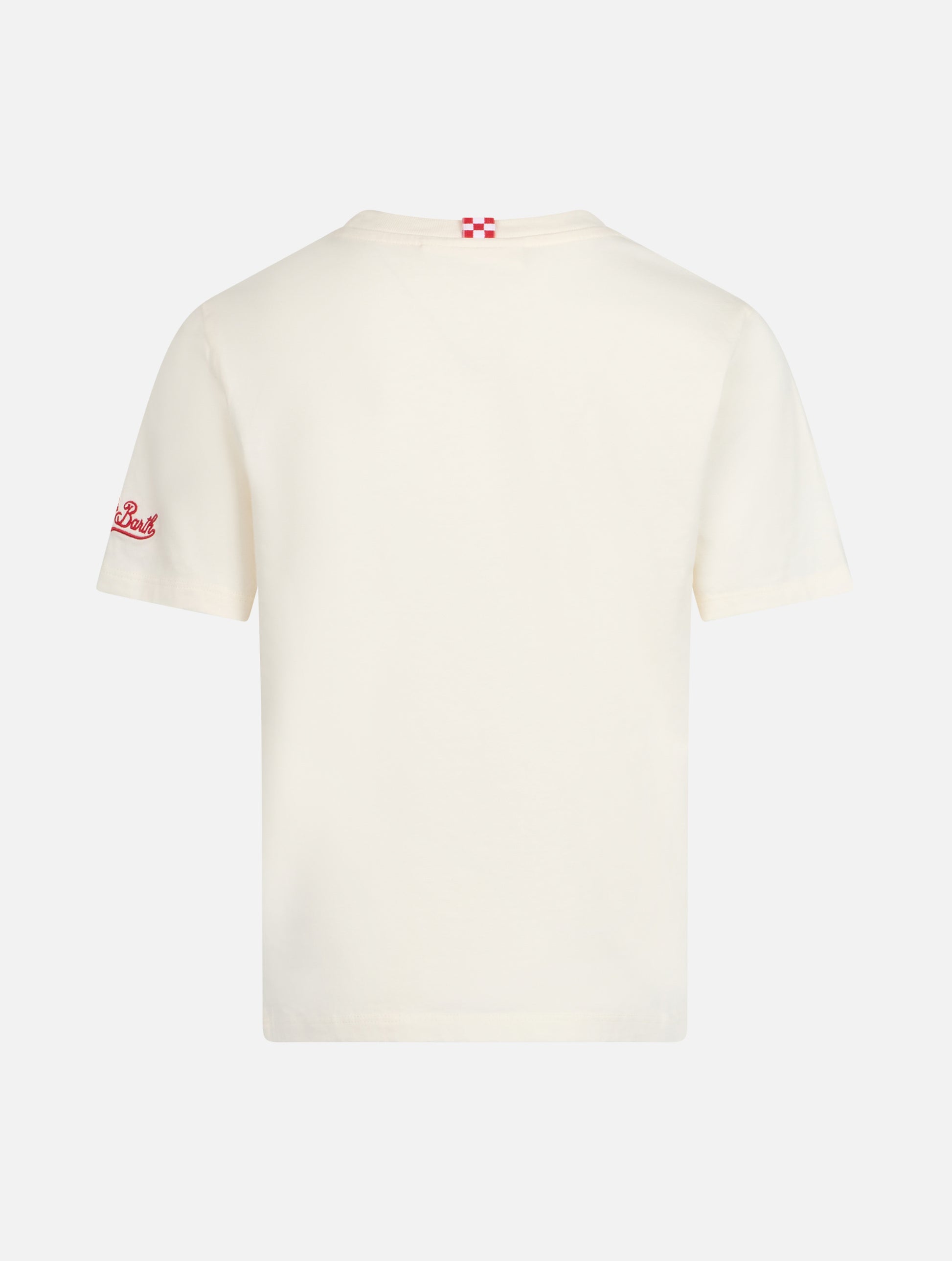 Boy cotton t-shirt with St. Barth race team print - MC2 Saint Barth