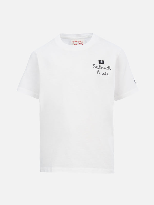 T-shirt da bambino in cotone con stampa Snoopy e ricamo Pirata St. Barth | EDIZIONE SPECIALE SNOOPY PEANUTS