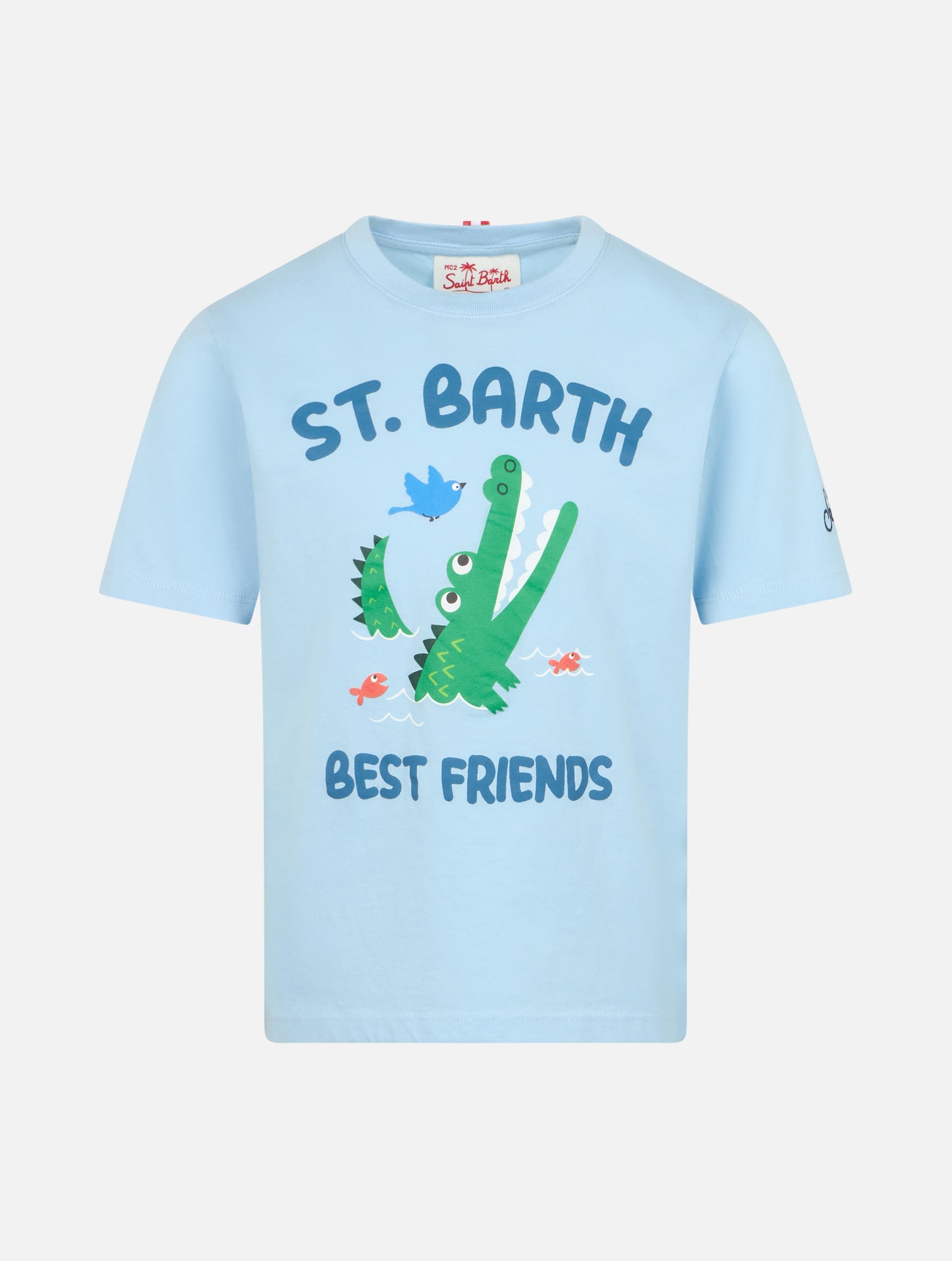 Boy cotton t-shirt with St. Barth best friends croco print - MC2 Saint Barth