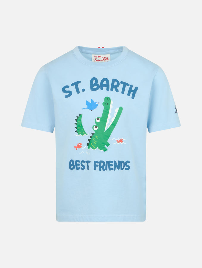 Mc2 Saint Barth T-shirt da bambino in cotone con stampa coccodrillo St. Barth best friends