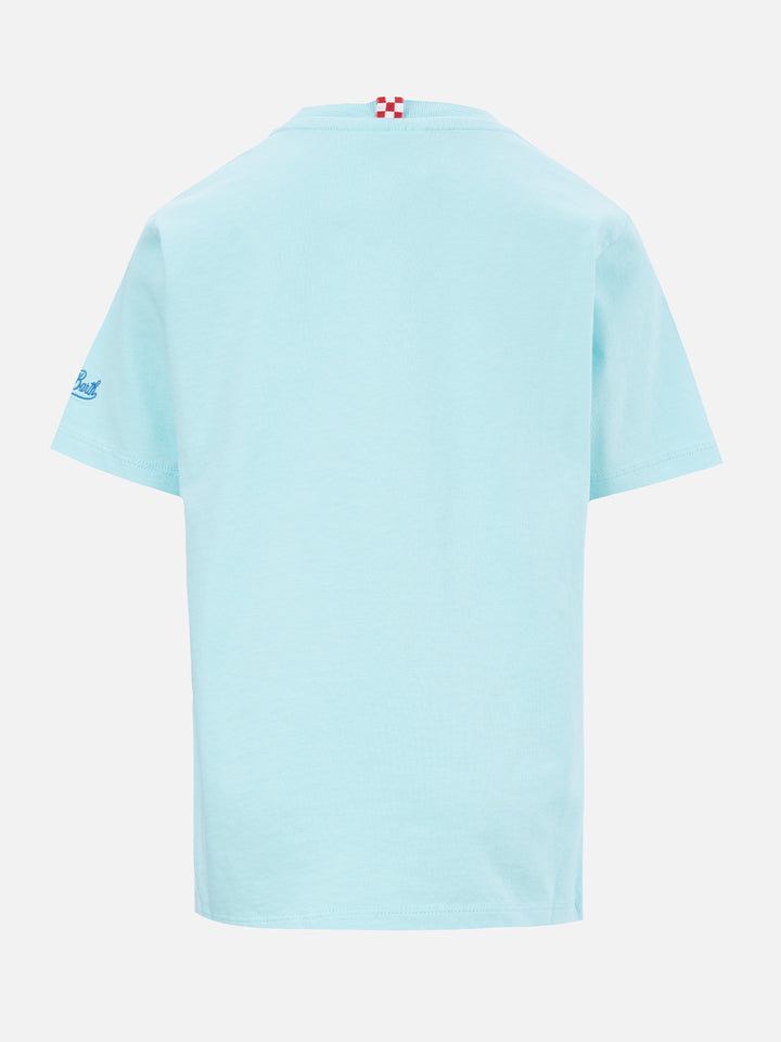 Boy cotton t-shirt with St. Barth best skater lion print - MC2 Saint Barth