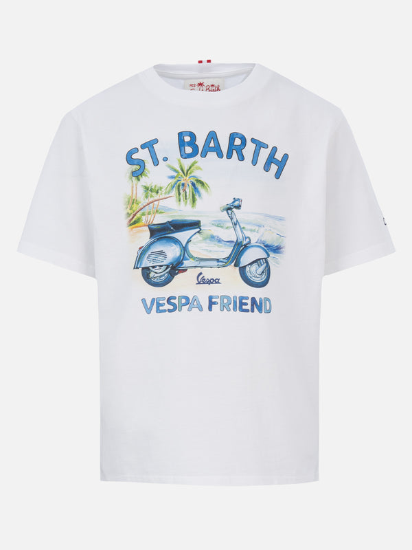 T-shirt da bambino in cotone con stampa amici St. Barth Vespa | EDIZIONE SPECIALE VESPA