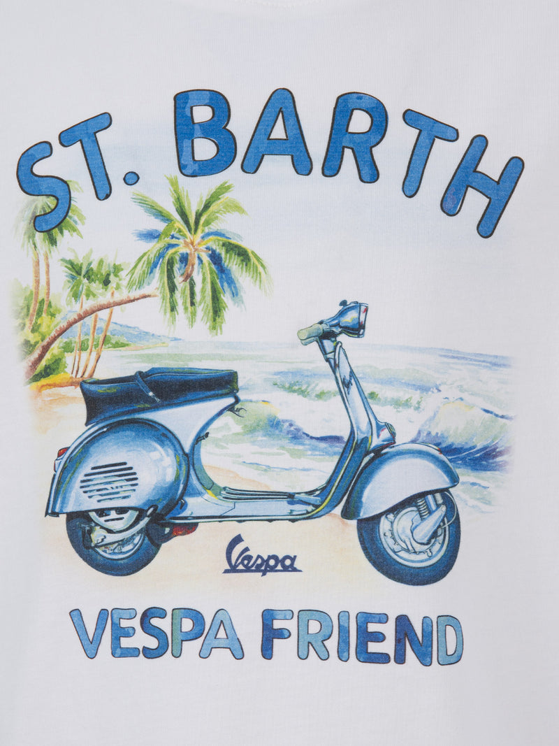 Boy cotton t-shirt with St. Barth Vespa friends print | VESPA SPECIAL EDITION