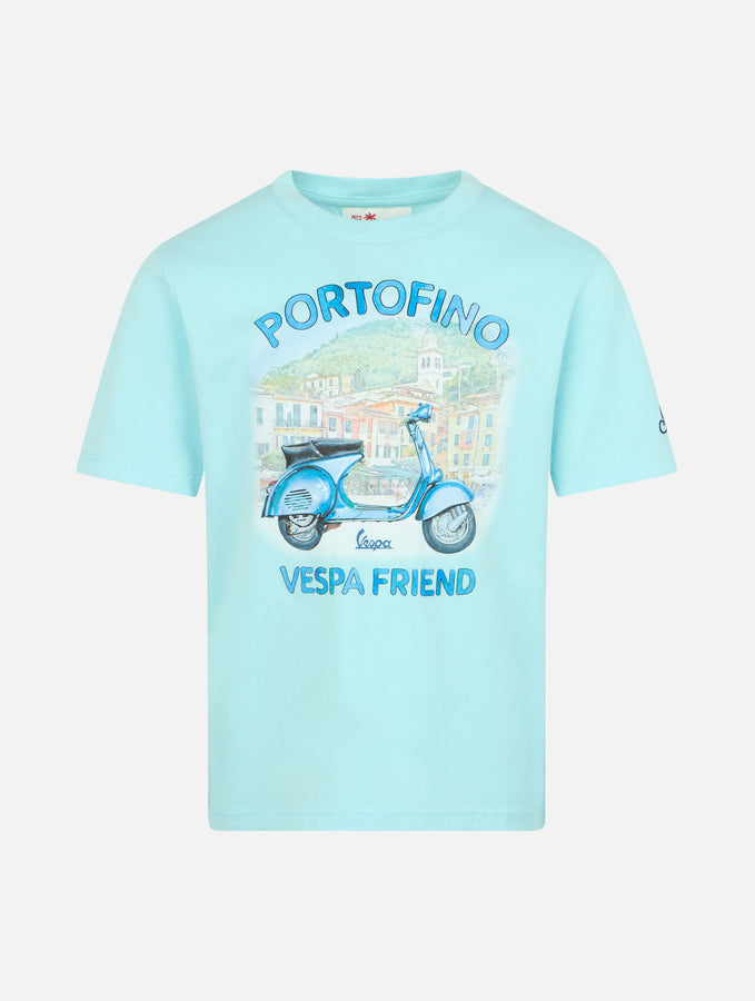 Mc2 Saint Barth T-shirt da bambino in cotone con stampa Vespa friends Portofino | EDIZIONE SPECIALE VESPA