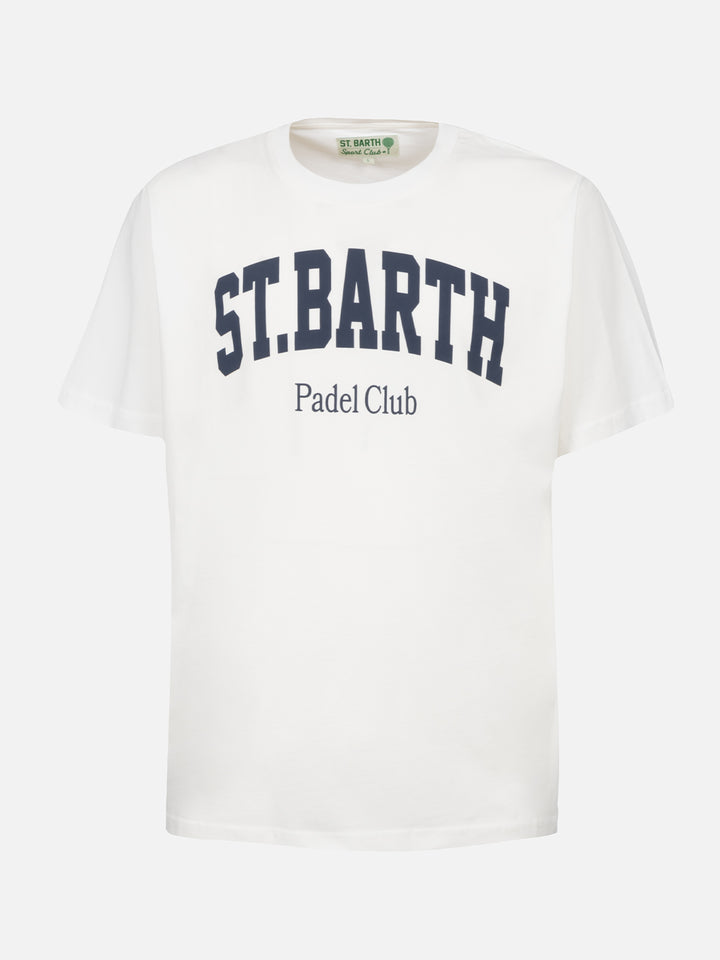 Man cotton t-shirt with St. Barth Padel Club placed print - MC2 Saint Barth