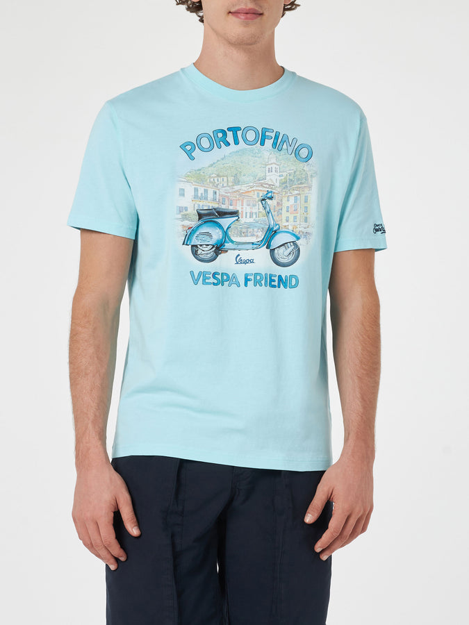 Mc2 Saint Barth T-shirt da uomo con stampa piazzata Portofino Vespa Friend | EDIZIONE SPECIALE VESPA