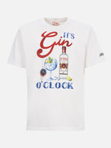 Herren-T-Shirt aus Baumwolle mit platziertem „It's Gin o'clock“-Aufdruck