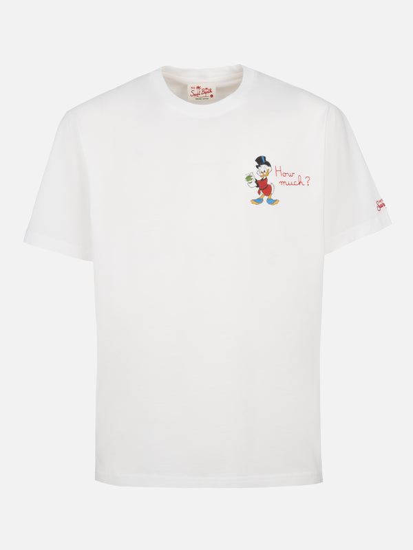 T-shirt da uomo in cotone con stampa e ricamo Paperoni | ©EDIZIONE SPECIALE DISNEY