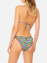 Woman triangle bikini with pineapple print