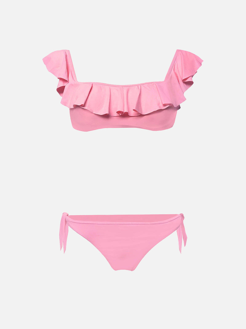 Bandeau-Bikini mit Rüschen