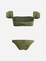 Militärgrüner Bandeau-Bikini