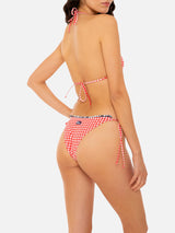 Bikini da donna a triangolo con stampa vichy