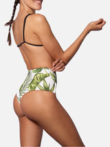 Triangel-Bikini mit tropischem Blätter-Jumbo-Print