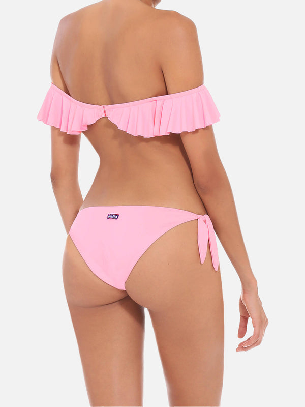 Bandeau-Bikini mit Rüschen