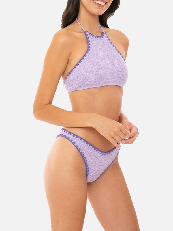 Crochet bikini with halter top